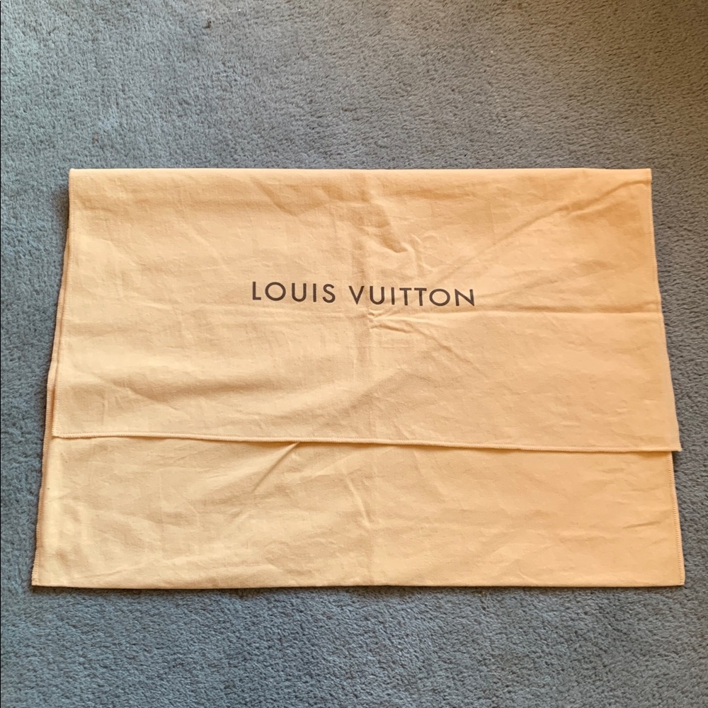 Louis Vuitton Tan Brown Felt Logo XL Front Flap Bag